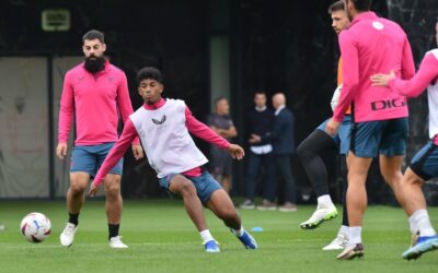 San Millán, presente en la sesión del primer equipo de Valverde