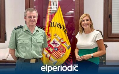 La consellera Salomé Pradas se reúne con el general jefe del Área VI de la Guardia Civil en la Comunitat Valenciana