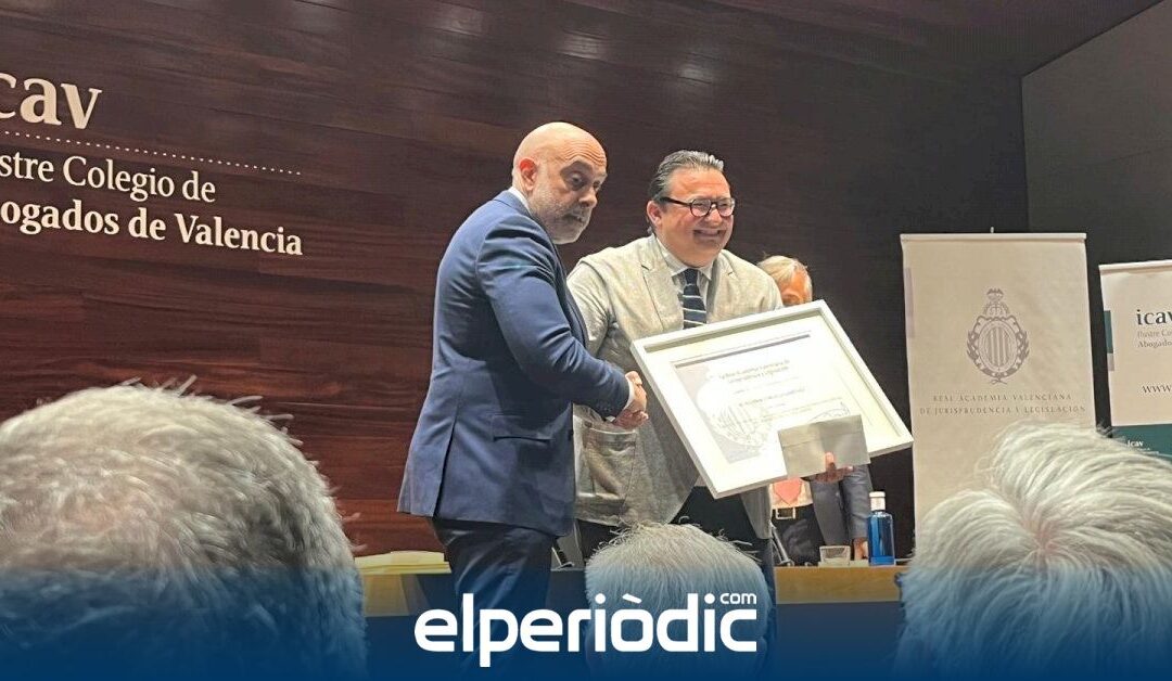 El profesor de la UMH Alfonso Ortega, galardonado por la Real Academia Valenciana de Jurisprudencia y Legislación (RAVLJ)