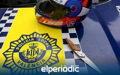 Persecución en el centro de Valencia por un hombre ‘tridrogado’, armado y con una moto robada